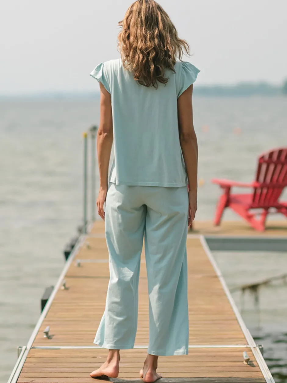 Lazy Me Pajama Set - Soft Aqua