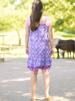 Lizzy's Bouquet Short Dress - Dark Periwinkle