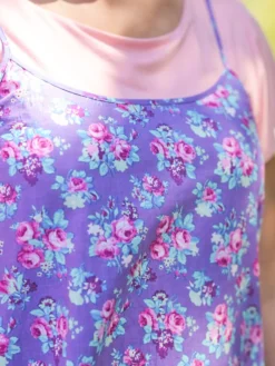 Lizzy's Bouquet Short Dress - Dark Periwinkle