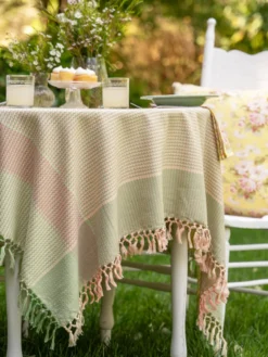 Luncheon Plaid Tablecloth - Pink Green