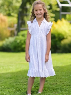 Maldives Kids Dress - White
