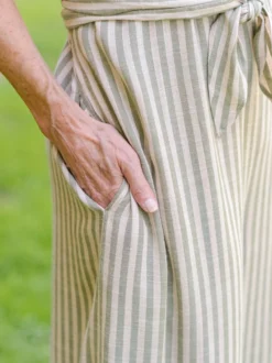 Meadow Stripe Jumpsuit - Sage