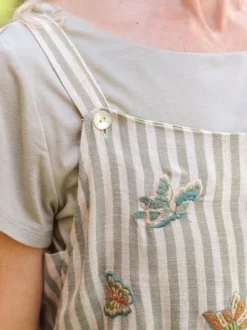 Meadow Stripe Jumpsuit - Sage