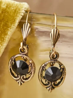 Midnight Drop Crystal Earrings