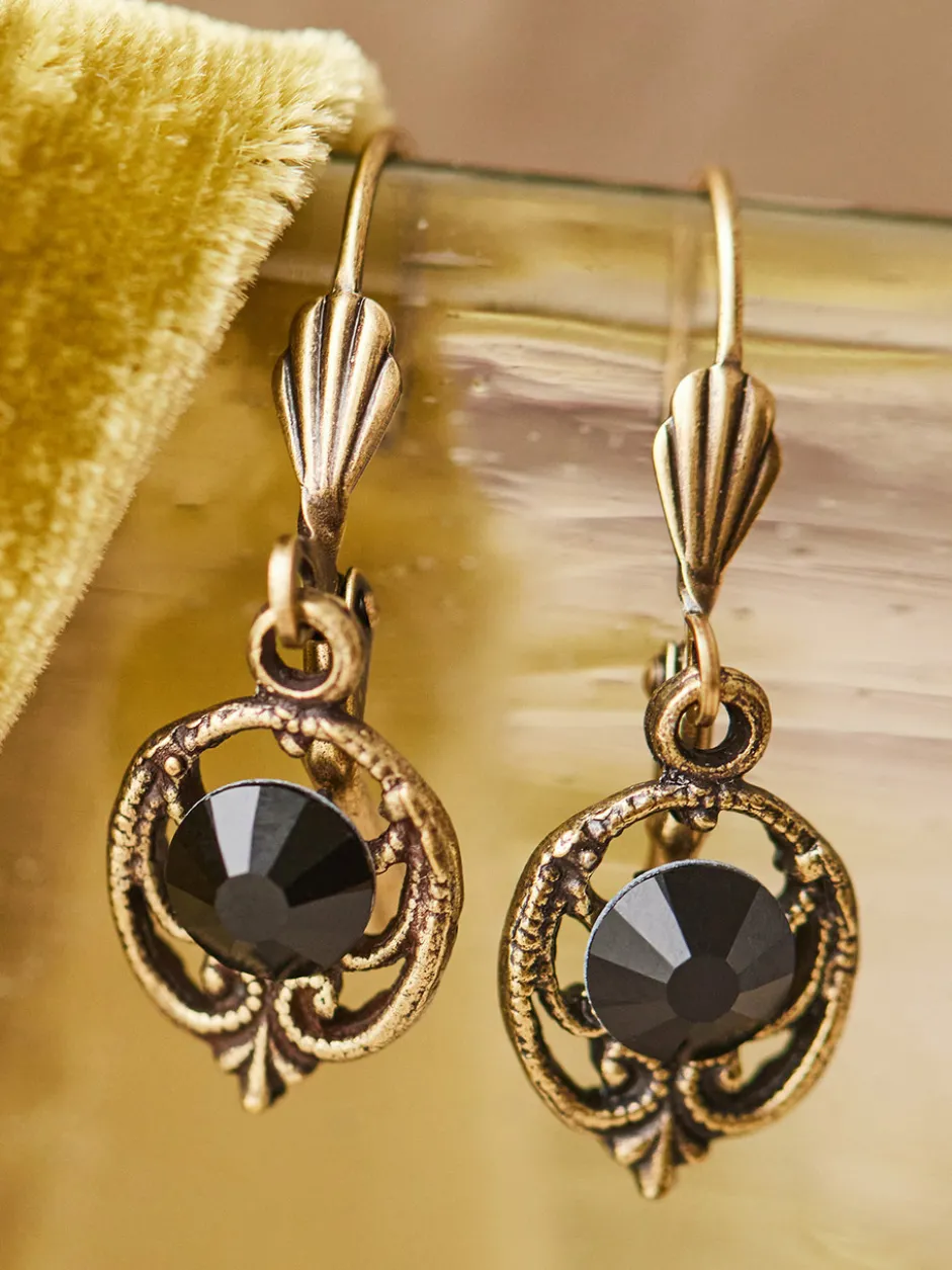 Midnight Drop Crystal Earrings