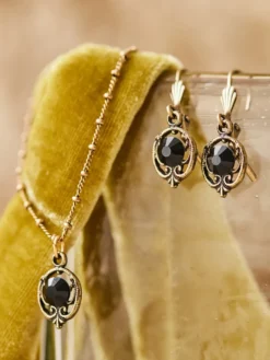 Midnight Drop Crystal Earrings