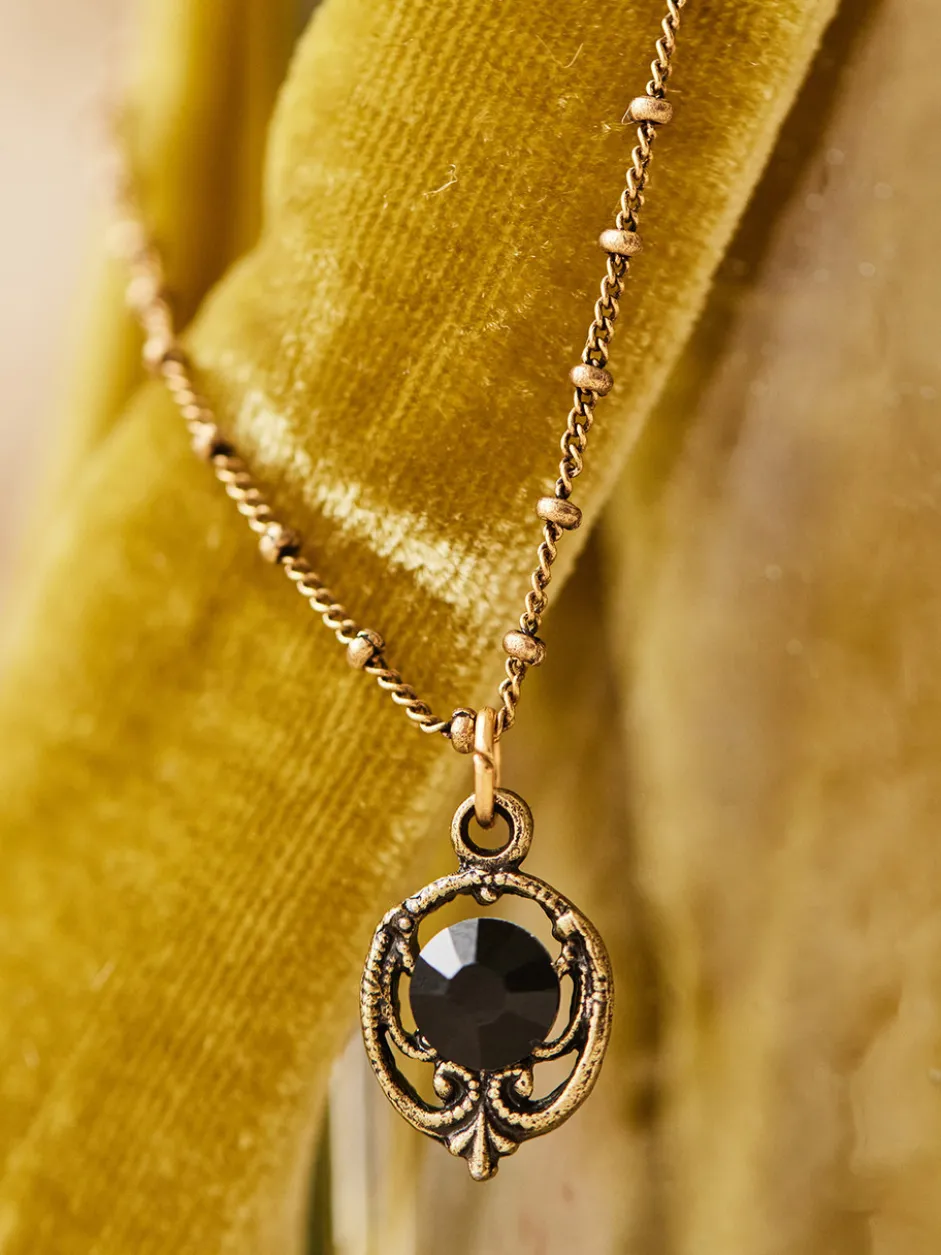 Midnight Drop Crystal Necklace
