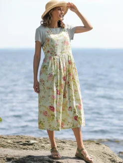 Milene Pinafore Dress - Sage