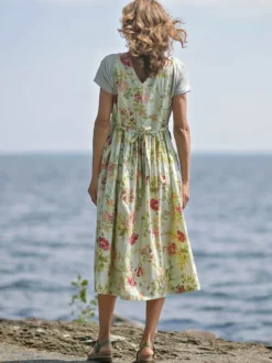 Milene Pinafore Dress - Sage