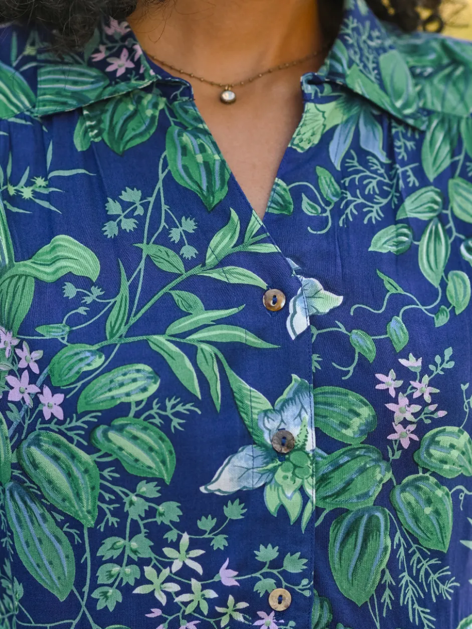 Milkweed Blouse - Cobalt
