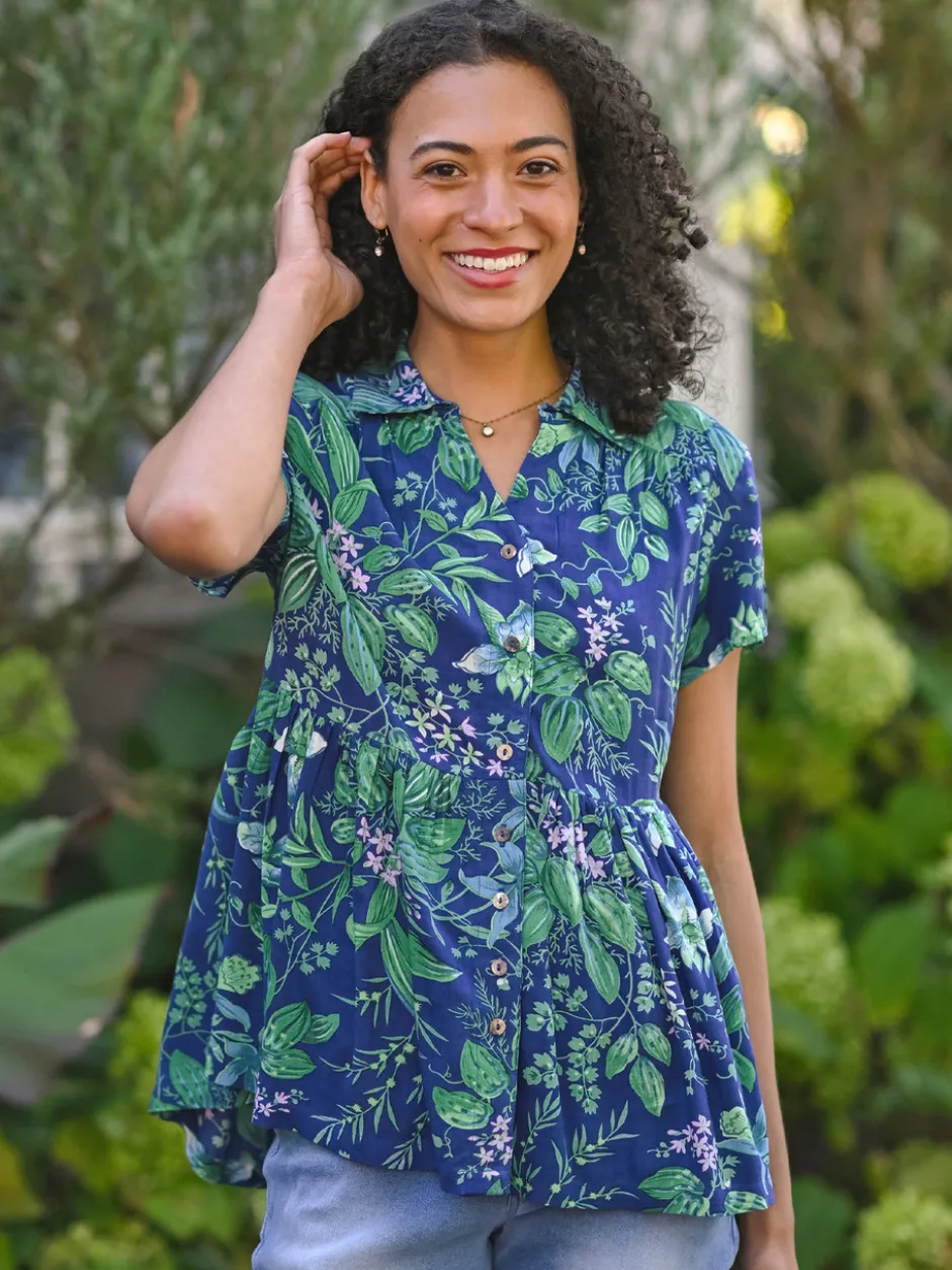 Milkweed Blouse - Cobalt