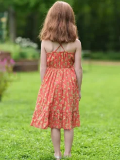 Papillon Kids Dress - Coral