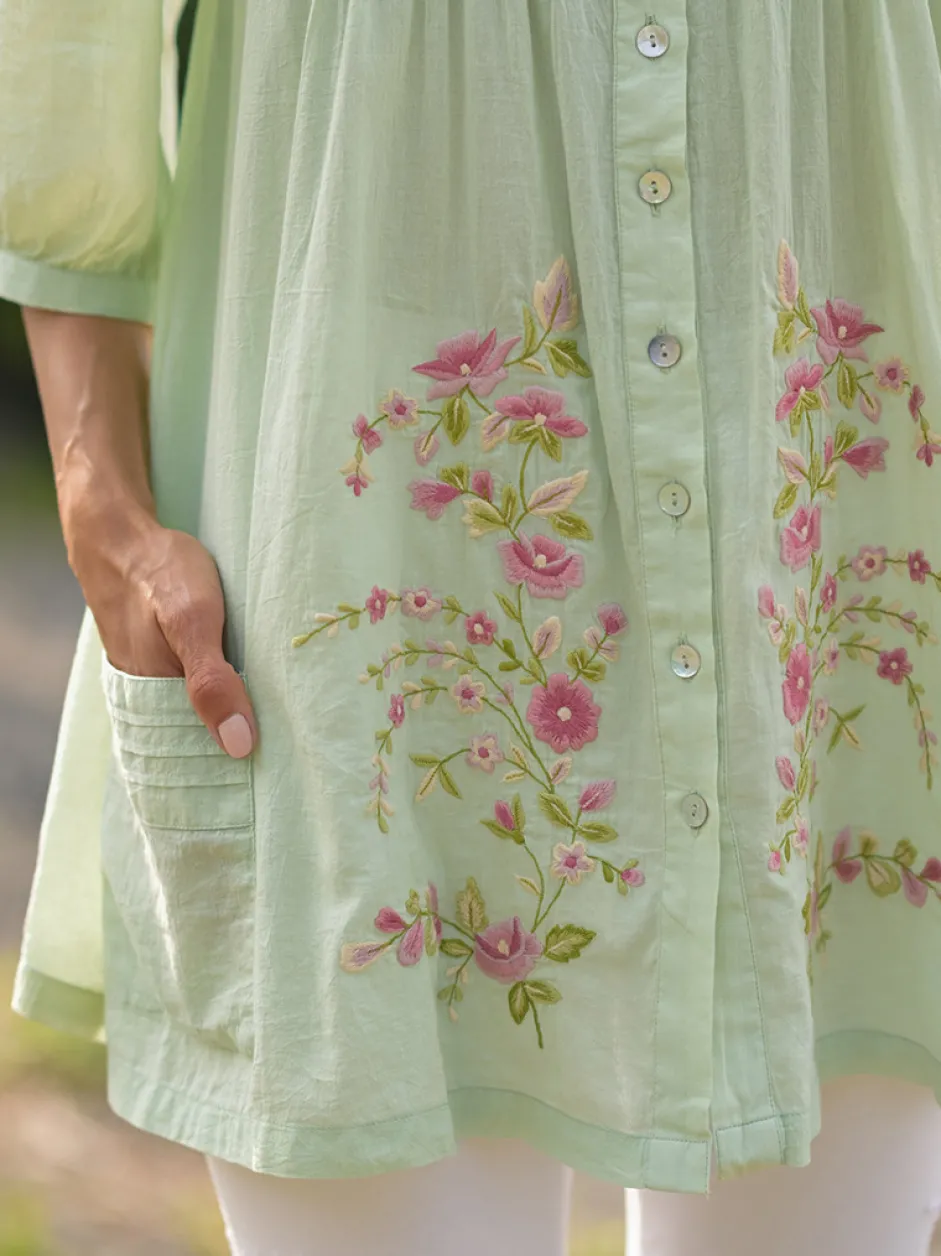 Patricia Embroidery Tunic - Sage