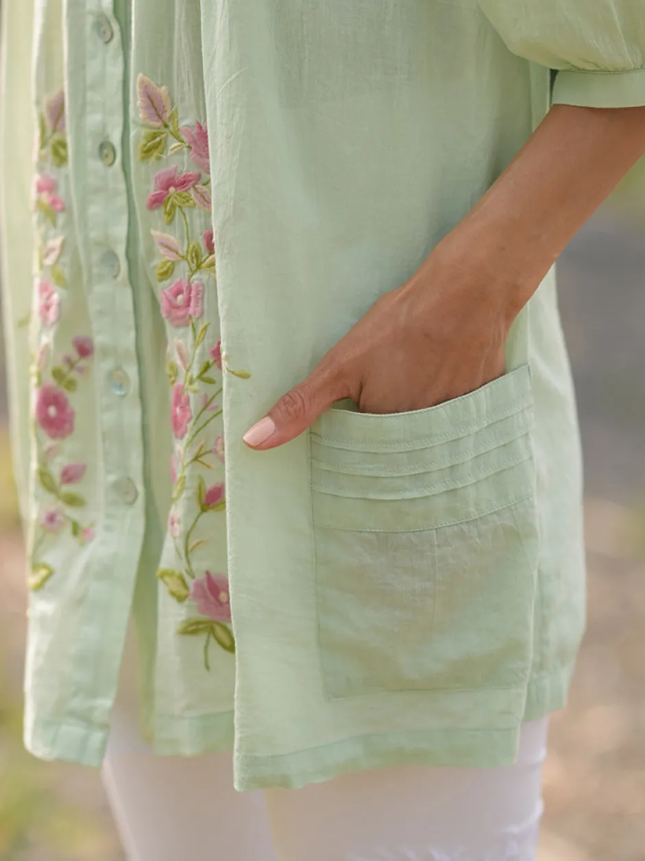 Patricia Embroidery Tunic - Sage