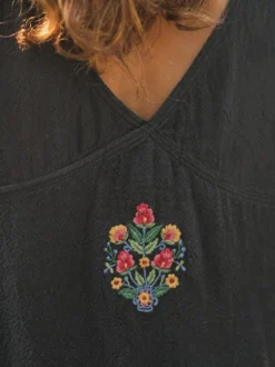 Peaceful Pinafore Dress - Black
