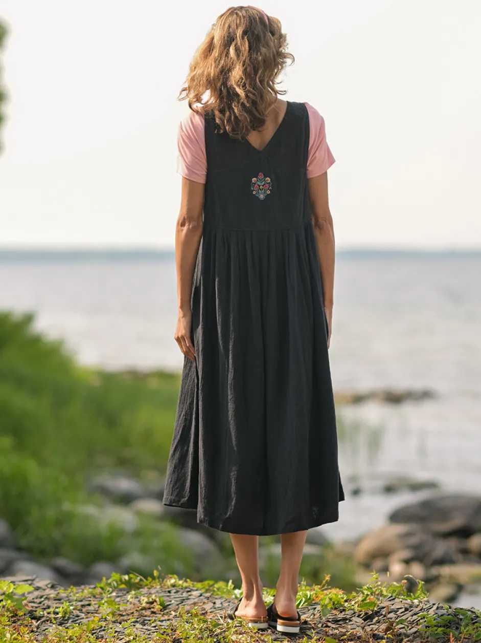 Peaceful Pinafore Dress - Black