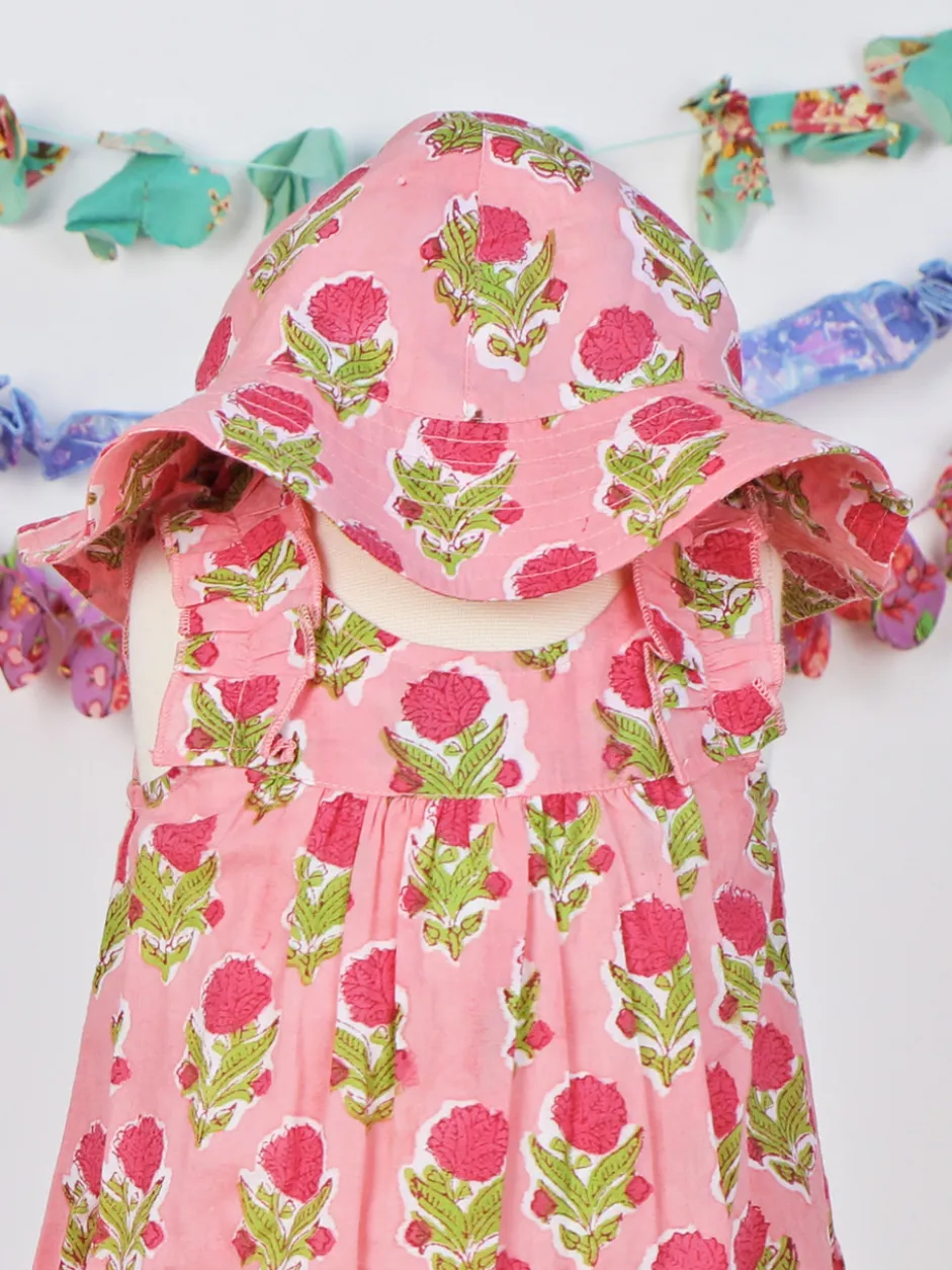 Pink Rose Day Baby Sunhat - Pink