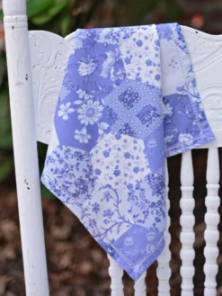 Porcelain Patchwork Luncheon Napkin Set of 4 - Blue