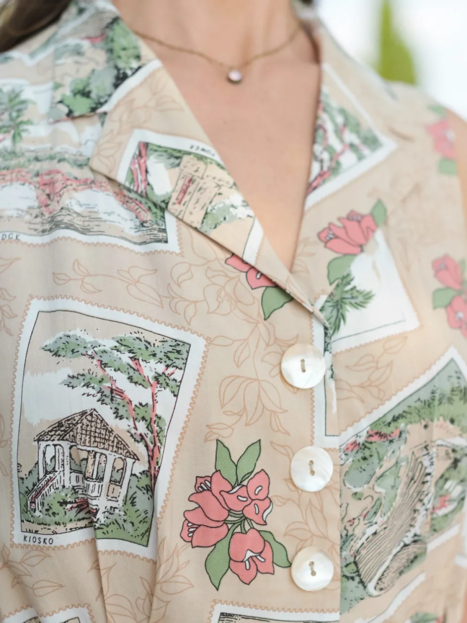 Postcard Dress - Antique