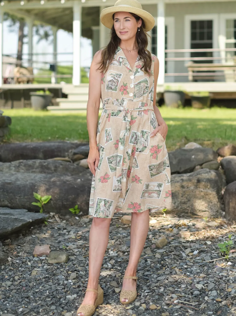 Postcard Dress - Antique