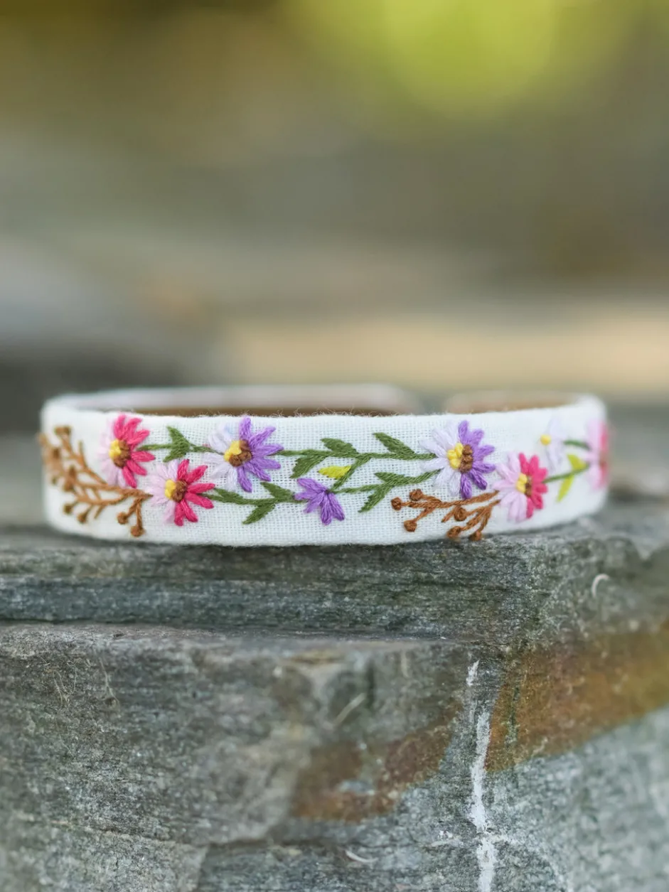 Prairie Embroidered Headband - Cream