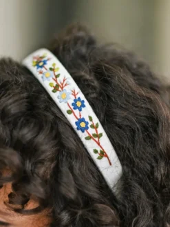 Prairie Embroidered Headband - Ivory