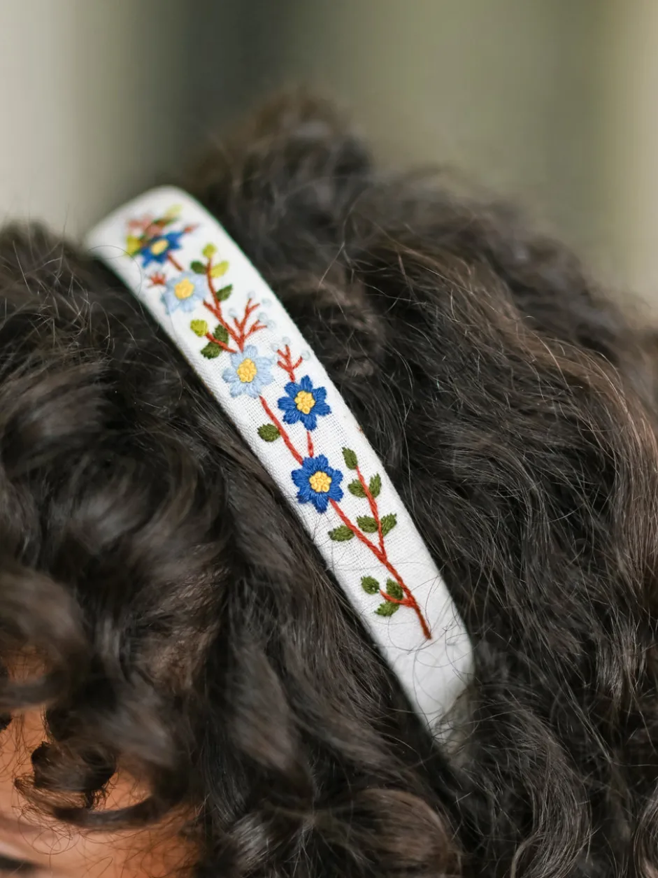 Prairie Embroidered Headband - Ivory