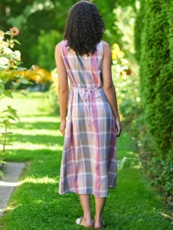 Quiet Morning Plaid Dress - Amethyst