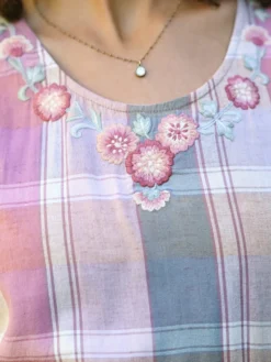 Quiet Morning Plaid Dress - Amethyst