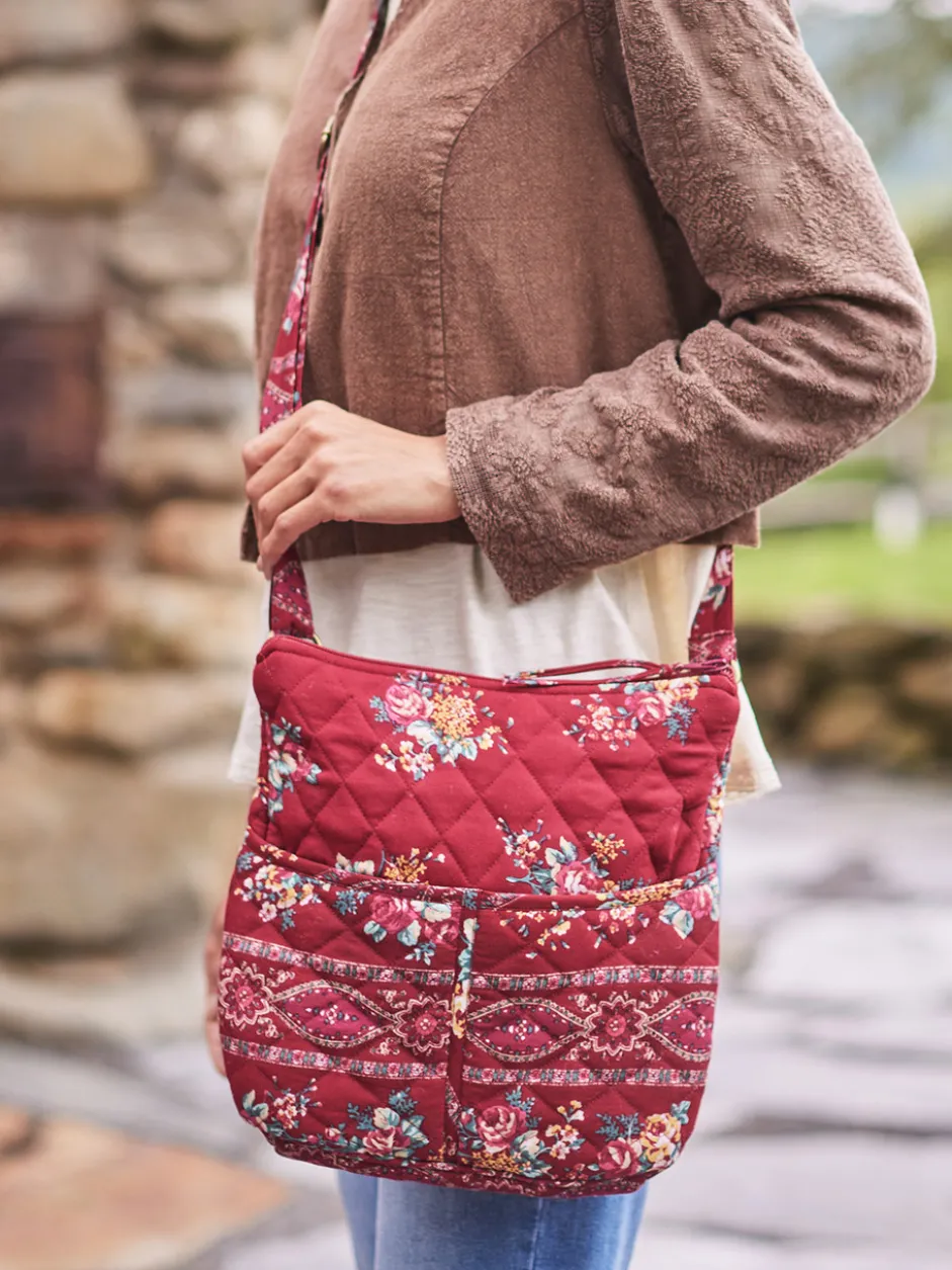 Quilted Crossbody Bag - Estella Wine