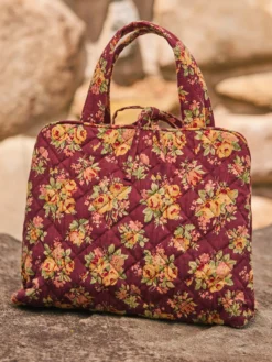 Quilted Makeup Bag - Elizabeth Garden Eggplant