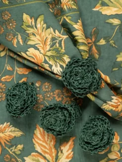 Raffia Napkin Ring Set of 4 - Green