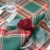 Raffia Napkin Ring Set of 4 - Red