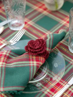 Raffia Napkin Ring Set of 4 - Red