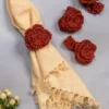 Raffia Napkin Ring Set of 4 - Rust