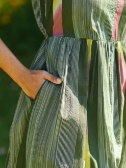 Rainforest Stripe Dress - Green