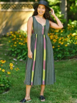 Rainforest Stripe Dress - Green