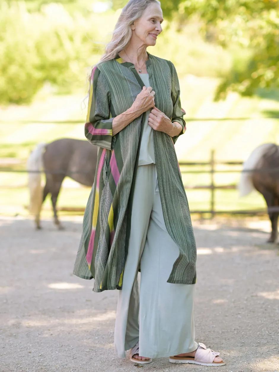 Rainforest Stripe Duster - Green