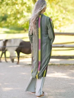 Rainforest Stripe Duster - Green