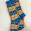 Retro Plaid Crew Sock - Legion Blue