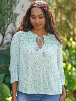 Rosalyn Blouse - Aqua
