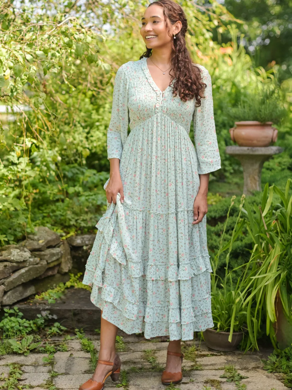 Rosalyn Prairie Dress - Aqua