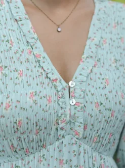 Rosalyn Prairie Dress - Aqua