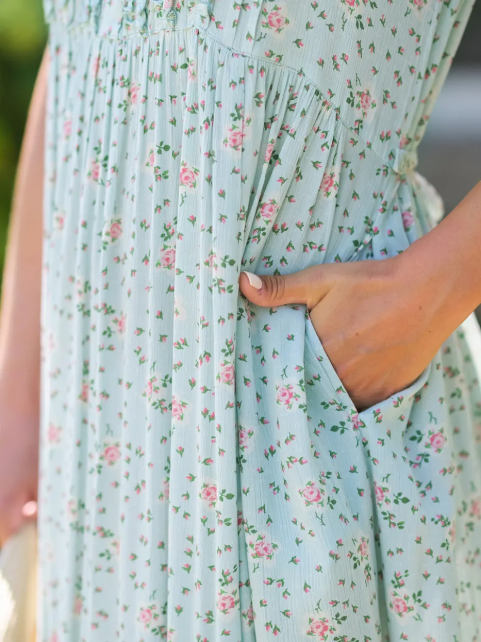 Rosalyn Sleeveless Dress - Aqua