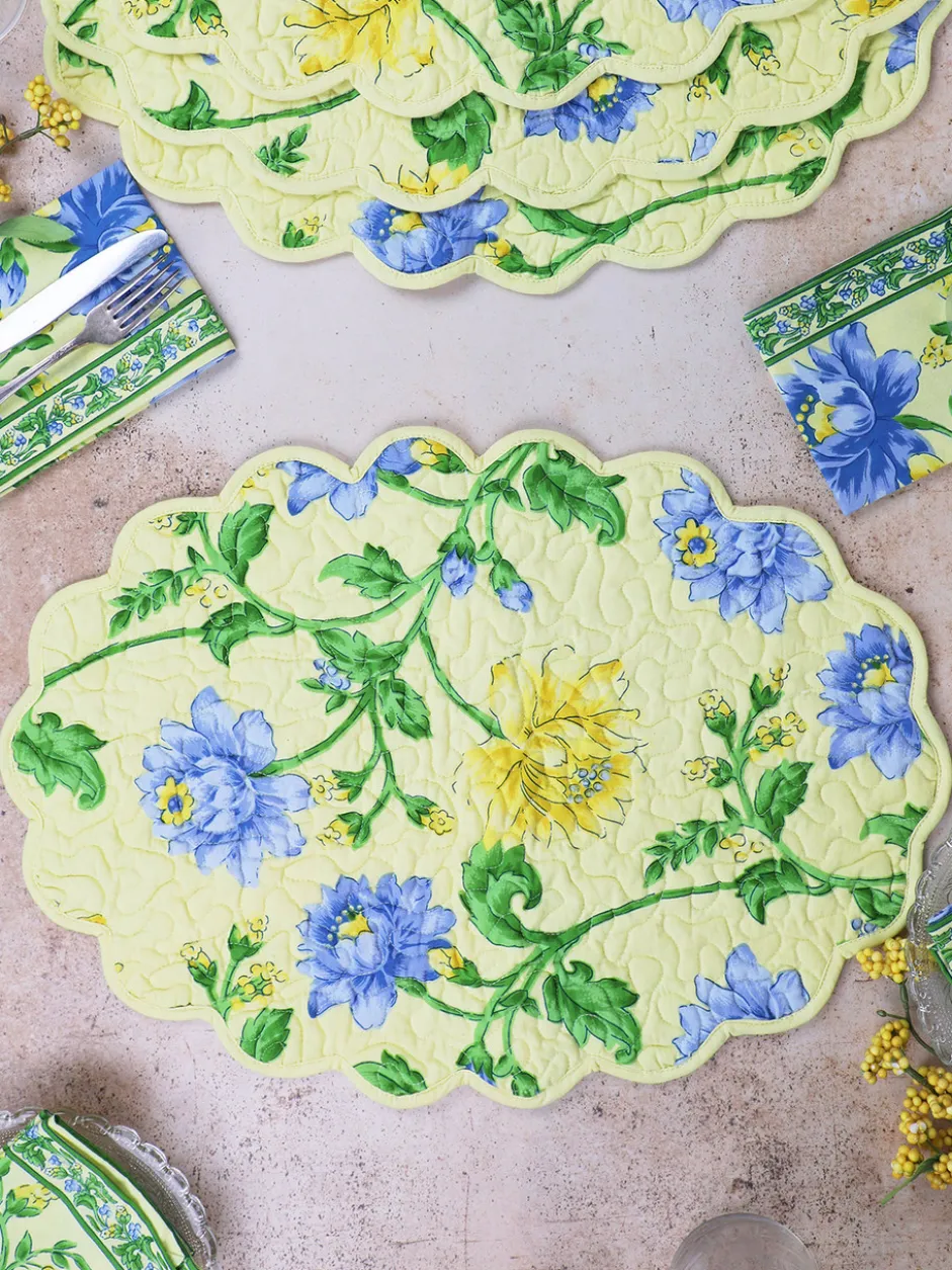Rosehip Quilted Placemat Set of 4 - Yellow