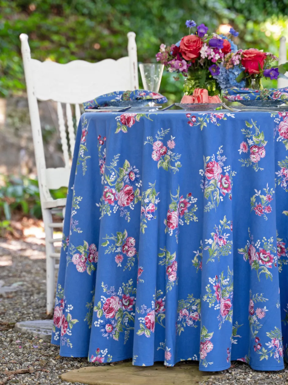 Russian Chintz Round Cloth - Blue