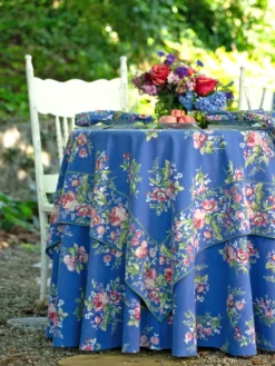 Russian Chintz Round Cloth - Blue