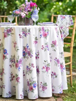 Russian Chintz Round Cloth - Ivory