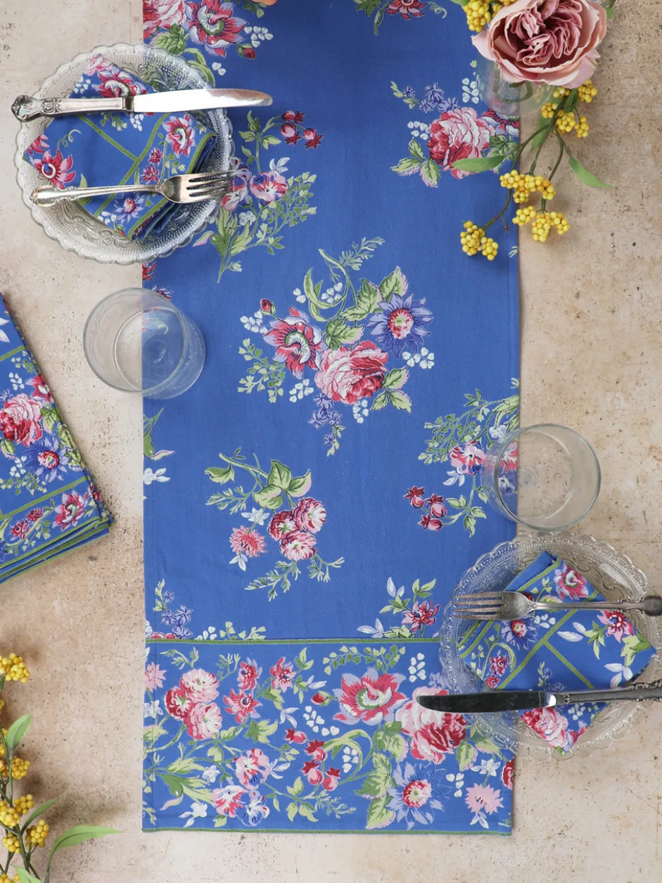 Russian Chintz Runner - Blue