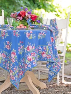 Russian Chintz Tablecloth - Blue